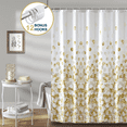 thumbnail image 1 of ComfiTime Rideau de Douche - Rideau de Salle de Bain en Tissu Robuste Résistant à la Moisissure, Imperméable, Lavable à la Machine, Ourlet Lesté, Motif Floral Rose Petal, 72 Pouces L x 72” H, Or Jaune, 1 of 12