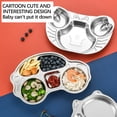 thumbnail image 4 of Assiette en Acier Inoxydable Assiette de Repas pour Enfants en Acier Inoxydable à Compartiments, Vaisselle pour Bébé, Mignonne Boîte à Repas à Compartiments pour la Maison Plateau en Acier Inoxydable, 4 of 8