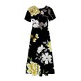 thumbnail image 4 of Dvkptbk Robes d'Été pour Femmes 2024 Mode Décontractée Bohème à Fleurs Robes de Plage Manches Courtes Col Rond Robe d'Été Fluide Maxi Robe de Plage Longue Robe Midi de Plage avec Poches P-2TG, 4 of 4