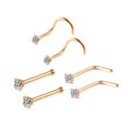thumbnail image 3 of 6Pcs Nose Studs, Nose Screws Rings Set, Nose Rings for Women, Men Birthday Gifts Gold, 3 of 8
