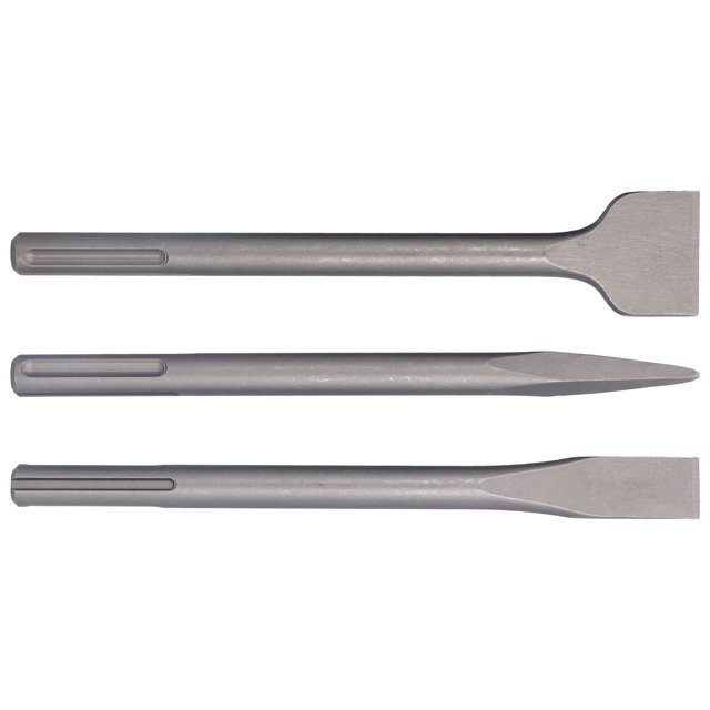 Hammer Drill Chisels Set, Concrete Removal Tool 3Pcs Chisel Kit Torsion Resistant Labor Saving High Hardness For Electrical Tools For For Round Handle,5 Pit Handle