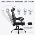 thumbnail image 4 of Bingirl Office Chair,Swivel Task Chair with Adjustable Lumbar Support,Home Office Chair with Footrest,Mesh High Back Gaming Chair Off White, 4 of 7