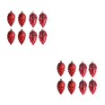 thumbnail image 4 of relayinert 8pieces Tree Decoration Eye-catching Pine Cone Decorations For Festive Red 2Set, 4 of 6