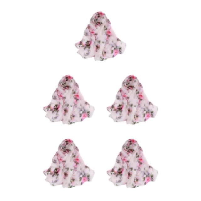 mmirethe Lightweight Summer Scarves For Women Convenient And Practical Accessory Fashionable And Stylish white pink 5Set
