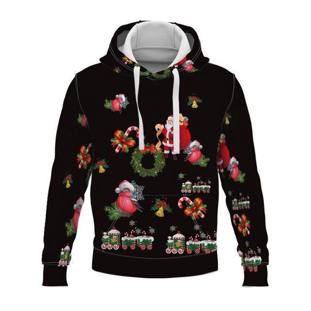 Innerwin Sweat à Capuche de Noël pour Hommes, Manches Longues, Coupe Régulière, Style P 5TG