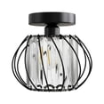 thumbnail image 2 of Semi Flush Mount Ceiling Light Industrial Metal Cage Ceiling Lamp Fixture Modern Flush Mount Ceiling Light For Hallway Porch Kitchen Bathroom, 2 of 7