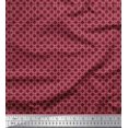 thumbnail image 1 of Soimoi Tissu Georgette Poly Rouge Carré Motifs Géométriques au Mètre 52 Pouces de Large, 1 of 3