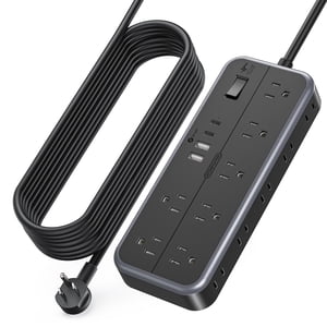 NTONPOWER Extension Cord 25 Ft with Multiple Outlets(14 Outlets & 4 USB), 1875W/2700J Power Strips with Surge Protection, 15A Long Extension Cord Surge Protector for Hom
