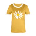 thumbnail image 4 of Pompotops Mode Femmes T-Shirt Imprimé Col Rond Manches Courtes Tee Décontracté Blouse, 4 of 4