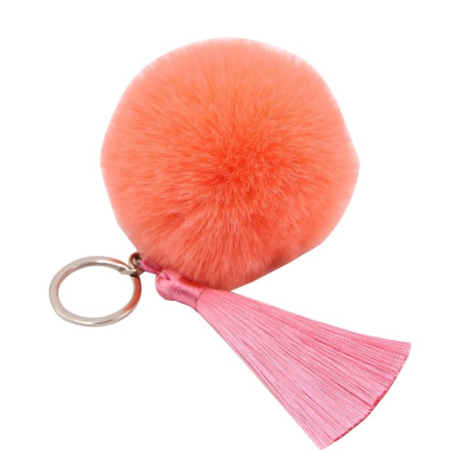 Pom Pom Keychain Bohemian Faux Fur Ball Keychain Pompom Tassel Charm Bag Pendant