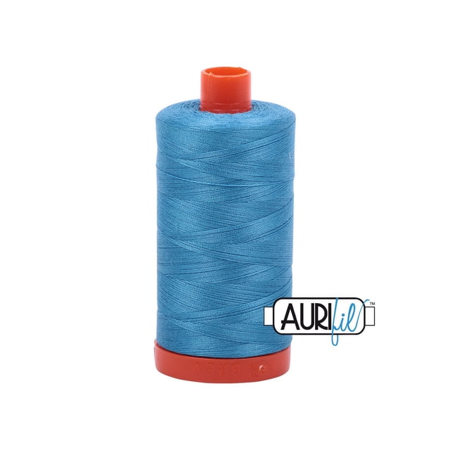 Superpunch Bright Teal Aurifil Cotton Thread, 50wt, 1300 Meter Spool