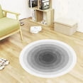 thumbnail image 4 of Fridja Gray Round Area Rug 15.74" for Bedroom, Machine Washable, Solid Color Soft Cozy Circle Rugs for Kids Room, Living Room Decor, Cute Carpet for Nursery Playroom Dorm Baby Teens, 4 of 6