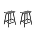 thumbnail image 1 of WestinTrends 24" Inch Set of 2 Outdoor Patio Adirondack Plastic Bar Stools, Gray, 1 of 1