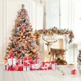thumbnail image 2 of Costway 6 FT Pre-Lit Snow Flocked Christmas Tree Hinged Xmas Tree with 8 Modes 240 Lights, 2 of 10