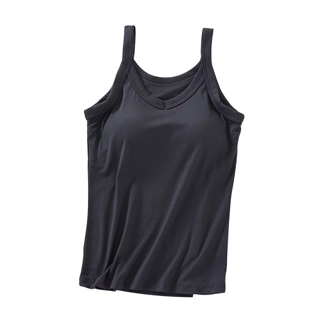 LSLJS Women's Solid Color Chest Cushion Exposed Navel Camisole with Blouse, Womens Camisole Tank Tops
