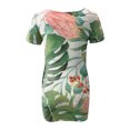 thumbnail image 5 of SMihono Robe d'Été Grande Taille pour Femmes Manches Courtes Mode Années 2023 Dégradé Fleurs Imprimé Taille Robe d'Été Col en V Mini Robe, 5 of 5
