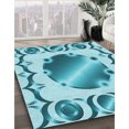thumbnail image 3 of Ahgly Company Tapis Rectangulaire Lavable en Machine Intérieur Transitionnel Bleu, 2 Pieds x 4 Pieds, 3 of 7