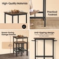 thumbnail image 3 of LEDREM Compact Bar Table - 35.4" Height, 220lb Capacity, Space-Saving Design, Easy Assembly, 23.6x23.6 Inches, Rustic Brown and Black, 3 of 10