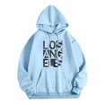 thumbnail image 1 of Sweatshirt pour Femmes Graphique Patchwork Cou à Capuche Femmes Hiver Automne Tenues Tops pour Leggings Gris Foncé 2XL, 1 of 4