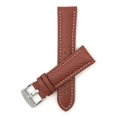 thumbnail image 1 of 26mm Classic Leather Buffalo Pattern Watch Strap Band, White Stitching, Stainless Steel Buckle, 1 of 7