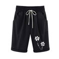 thumbnail image 4 of Capri Pantalon pour Femmes Été Décontracté Ample en Coton et Lin Shorts Pantalon à Cordon Longueur Genou Pantalon avec Poches, 4 of 6