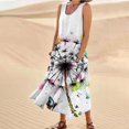 thumbnail image 2 of TJAZFJPA Robe de Plage pour Invitée de Mariage Mode Femme Col Rond Décontractée Imprimé Pissenlit 3D Sans Poignets Poche Longue Robe Débardeur Robe Décontractée Robe Moulante Robes d'Hiver Formelles, 2 of 6