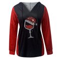thumbnail image 4 of CEHVOM Blouse à Capuche Imprimée T-Shirt à Manches Longues Col en V Automne pour Femme, 4 of 5