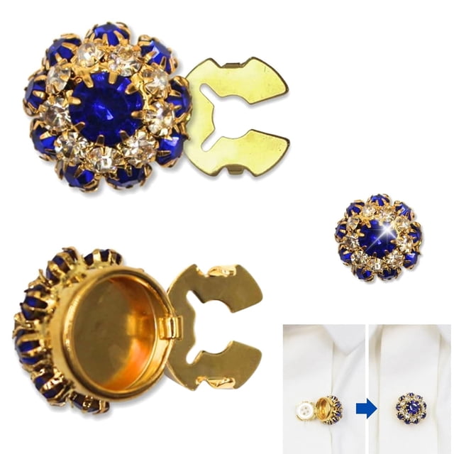 Rhinestone Button Covers Crystal Buttons For Clothing Detachable Shirt Button Clips Buttons Jewelry Button Snaps With Pliers Press