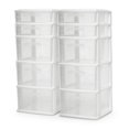 thumbnail image 1 of Homz Tour de Rangement Domestique en Plastique à 5 Tiroirs, Cadre Blanc (Lot de 2), 1 of 5