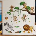 thumbnail image 2 of Cartoon Jungle Animal Wall Sticker Kid Room Boy Bedroom Decor Children Nursery, 2 of 7