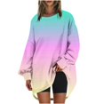 thumbnail image 2 of RXIRUCGD Womens Oversized Crewneck Sweatshirt Printed Long Sleeve Tunic Tops, Multicolor, Size: M, 2 of 5