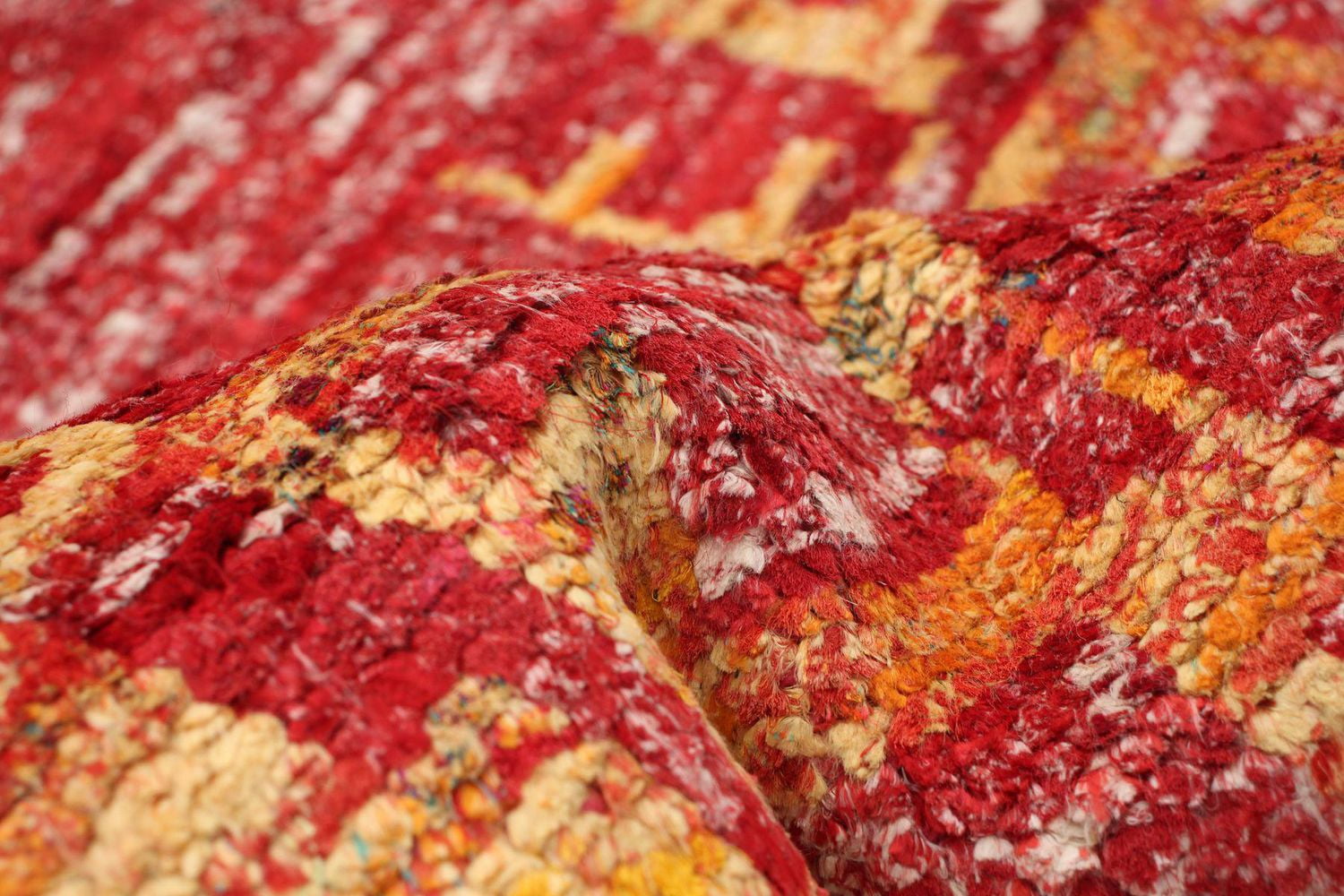 ECARPETGALLERY Tapis Noué à la Main pour Salon, Salle à Manger et Chambre à Coucher Contemporain Collection Sari Silk 5'0" x 7'10" en Rouge