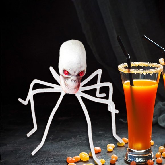 Chmadoxn Halloween Decorations, Halloween Ornaments, Halloween Gifts Ghost Head Spider Scary Layout Props Holiday Party Supplies Halloween Decorations Ghost head spider setup