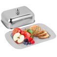 thumbnail image 1 of Khall Stainless Steel Butter Cheese Dish Tray Box Food Storage Dessert Container Keeper with Lid, Cheese Container, Butter Container, 1 of 8