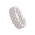 thumbnail image 4 of Women Chic Pearl Rhinestone Stretch Bracelet for Bridal Bridal Wedding Prom Wrap Wedding Prom 3 Row, 4 of 8