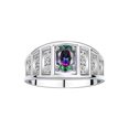 thumbnail image 1 of RYLOS Rings for Women Sterling Silver Ring Classic Style 7X5MM Oval Gemstone &  Diamond Ring June Alexandrite Jewelry Size 9, 1 of 7