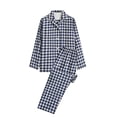thumbnail image 1 of LSLJS Ensembles de Pyjama pour Hommes Décontractés Vêtements d'Intérieur Hauts à Manches Longues Pantalons Col Rabattu Pyjamas de Nuit Ensembles Cadeaux pour Hommes, 1 of 2