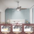 thumbnail image 3 of Patiojoy 52" Ceiling Fan with Light and Remote Control Indoor Modern Ceiling Fan with Quiet Reversible ETL Motor Silver, 3 of 10