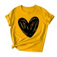 thumbnail image 4 of Plebaso T-Shirts pour Femmes à Imprimé Cœur, Col Rond, Coupe Ample, T-Shirts Décontractés à Manches Courtes, T-Shirts Graphiques pour Femmes, 4 of 4