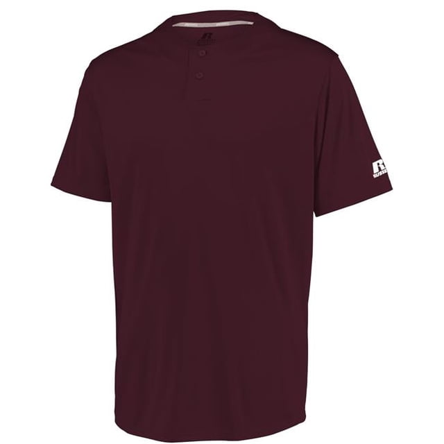 Youth Performance Two-Button Solid Jersey, Maroon - Small