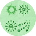 thumbnail image 1 of Ahgly Tapis Rond Lavable en Machine Intérieur Transitionnel Vert Menthe, 3 Pieds Rond, 1 of 7