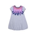 thumbnail image 2 of Kidsy Jupe à Bulles pour Filles Robe en Coton Péruvien &8211; Col Rond, Manches Courtes, Gris Chiné, 6, 2 of 4