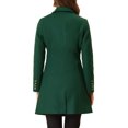 thumbnail image 3 of INSPIRE CHIC Manteaux d'Hiver Longs pour Femmes à Simple Boutonnage, Revers Cranté, Vert m, 3 of 5