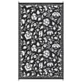 thumbnail image 4 of Nanan 9x12 Waterproof Outdoor Rug, All-Weather Floral Pattern Patio Mat, UV Resistant, Stain Resistant, Easy Clean Plastic Rug for Yard, Deck, Balcony, Camping,Black/White, 4 of 8