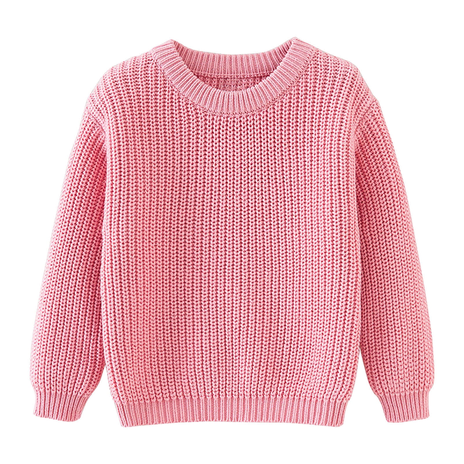 Timegard Girls Sweater Crewneck Drop Shoulder Comfy Knit Cotton Pullover Tops Children Fall Winter