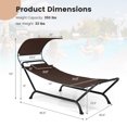 thumbnail image 3 of Gymax Chaise Lounge Bed w/ Detachable Sunshade Canopy Hammock w/ Rustproof Metal Stand Brown, 3 of 10