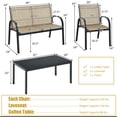 thumbnail image 2 of Gymax Ensemble de Conversation pour Patio 4 Pcs, Mobilier de Jardin Extérieur Toutes Saisons, Brun, 2 of 9