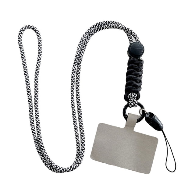 ziyahi Universal Mobile Phone Lanyard Adjustable Detachable Neck Hanging Rope Microfiber Reusable Anti-lost Strap for Climbing Gray Long