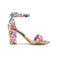 thumbnail image 3 of BLISSFUL STEP Women's Shoes Solid Color Open Toe Block High Heels Summer Sandals Blue White 7, 3 of 7