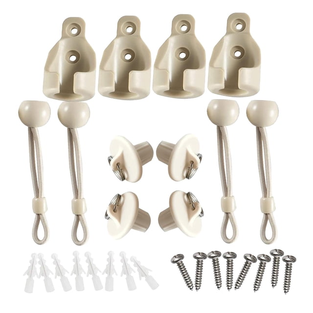 Siruishop 16Pcs Blinds & Shades Bungee Tie Down Ropes Set Universal Fixing Accessories White